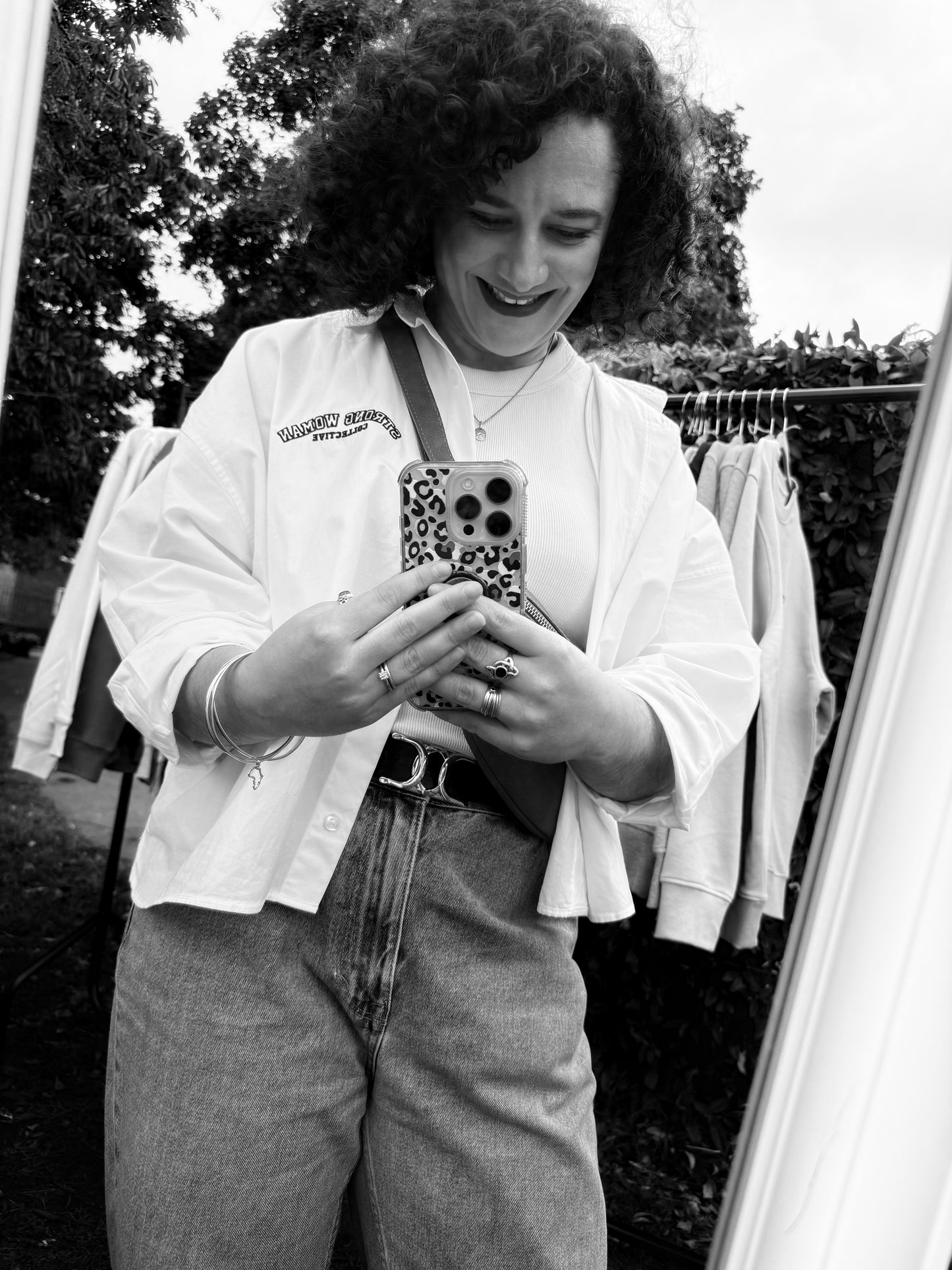 The 90s Mum Boxy Shirt- baby blue and burgundy