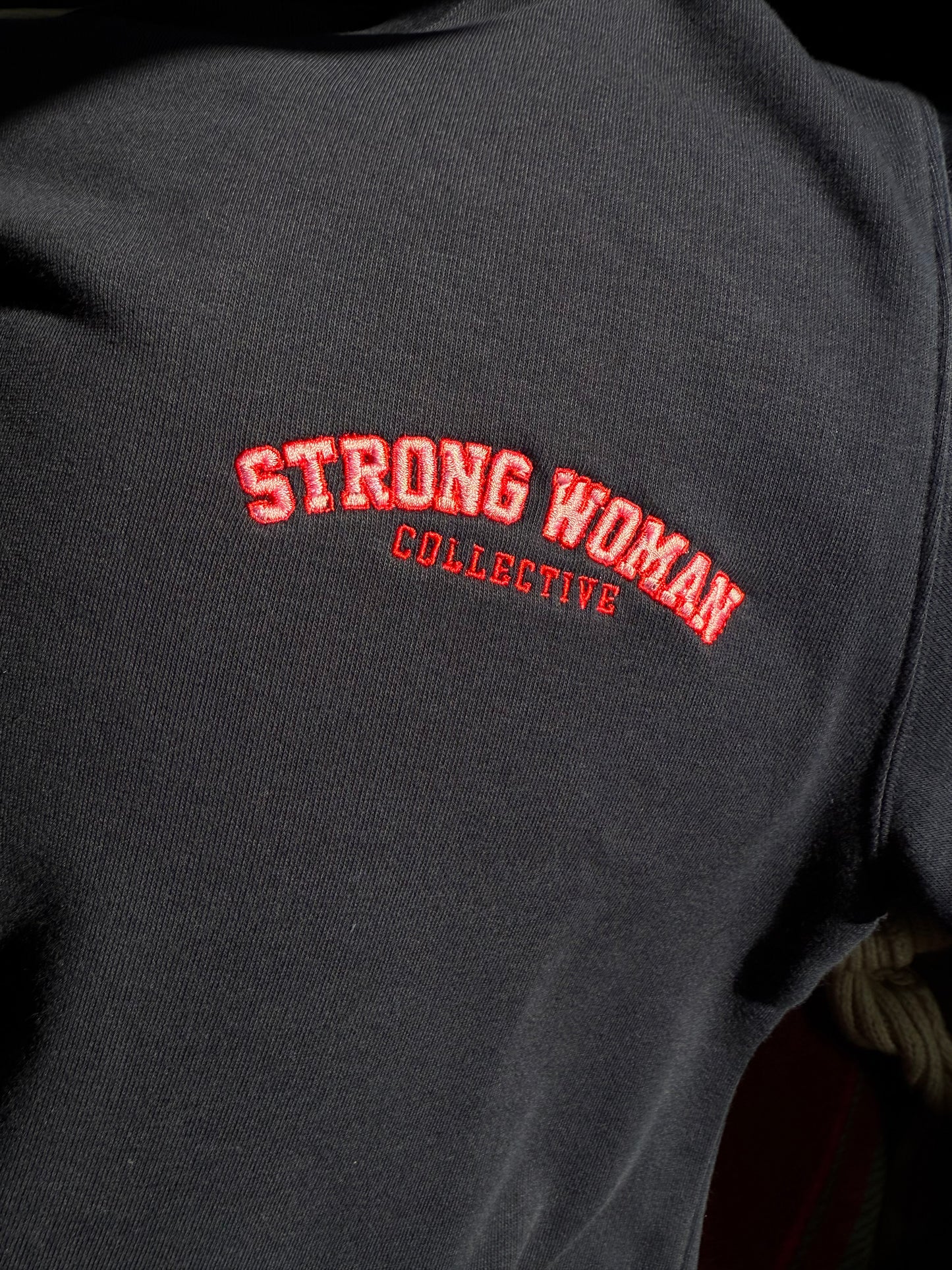 Navy with pink and red embroidery Light sweatshirt