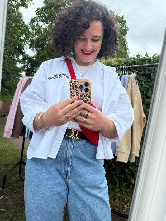 The 90s Mum Boxy Shirt - white and black