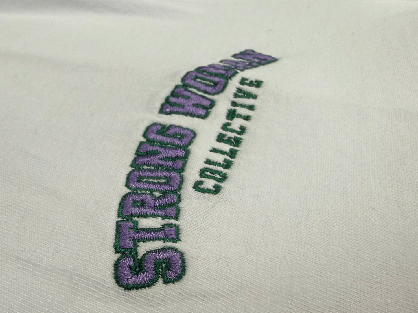 Purple and emerald green embroidery