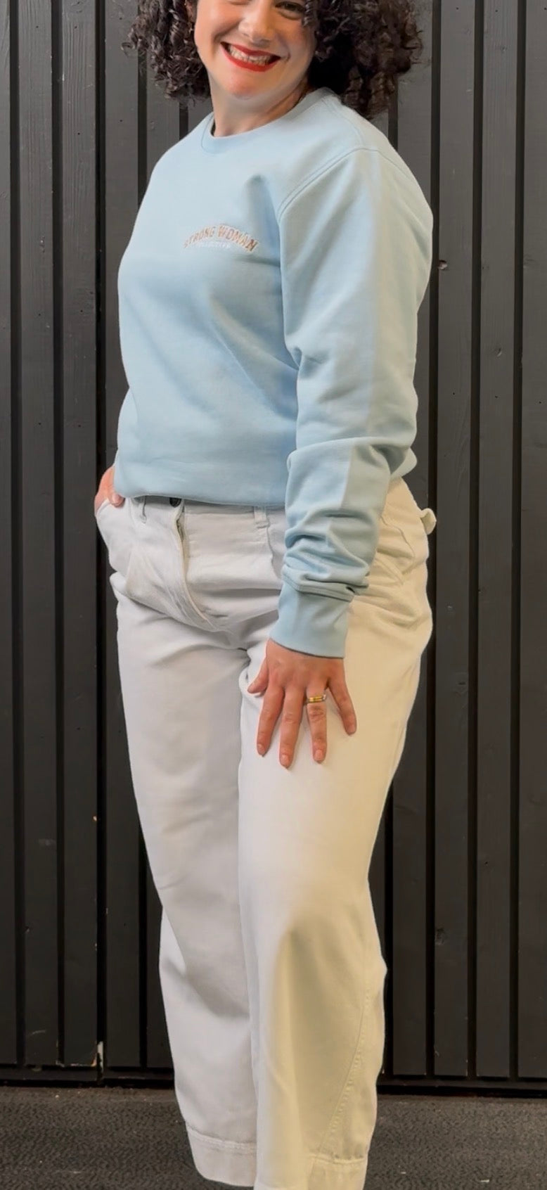 Baby blue Light sweatshirt embroidery