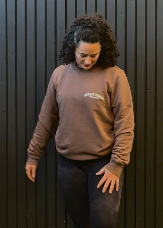 Brown and butter yellow - light sweatshirt