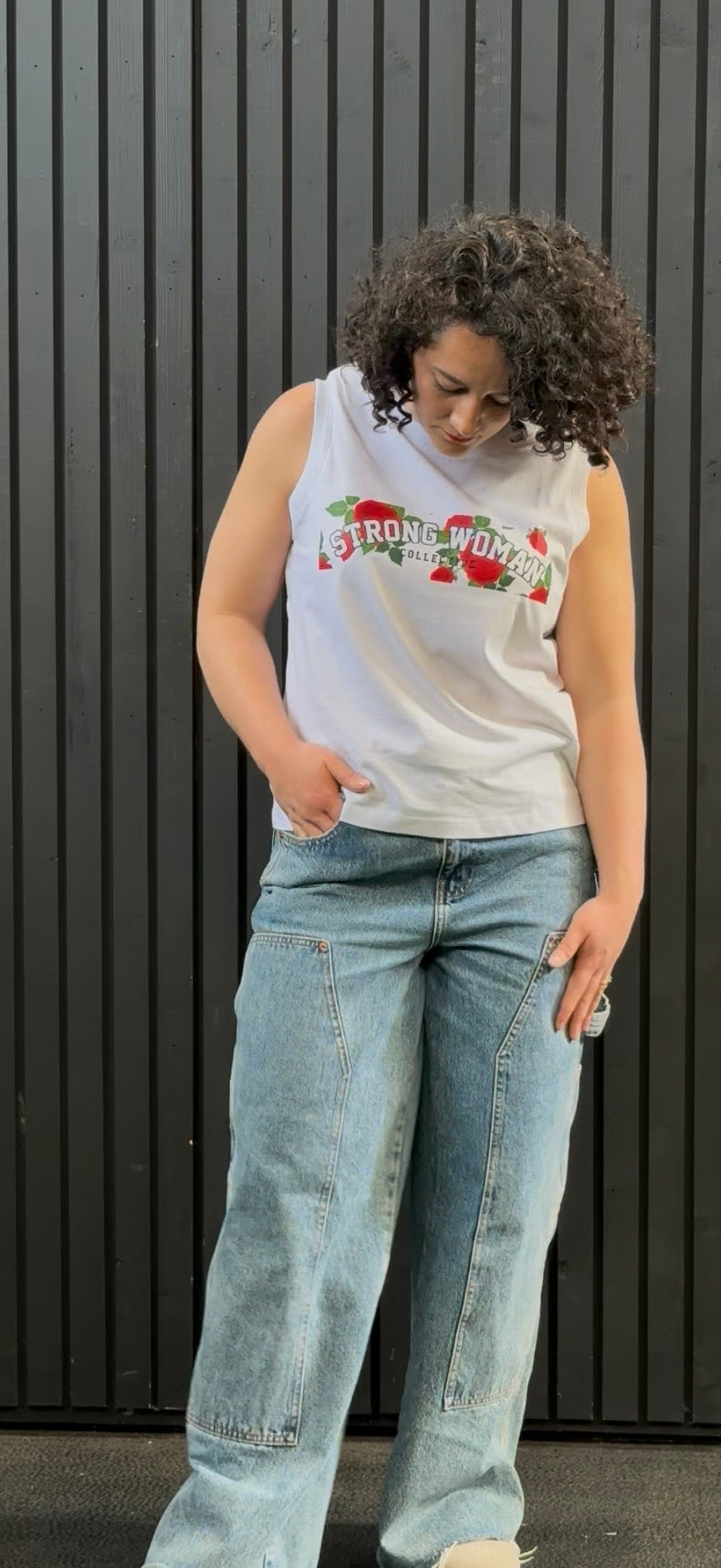 Limited Edition Roses print - white or black vest