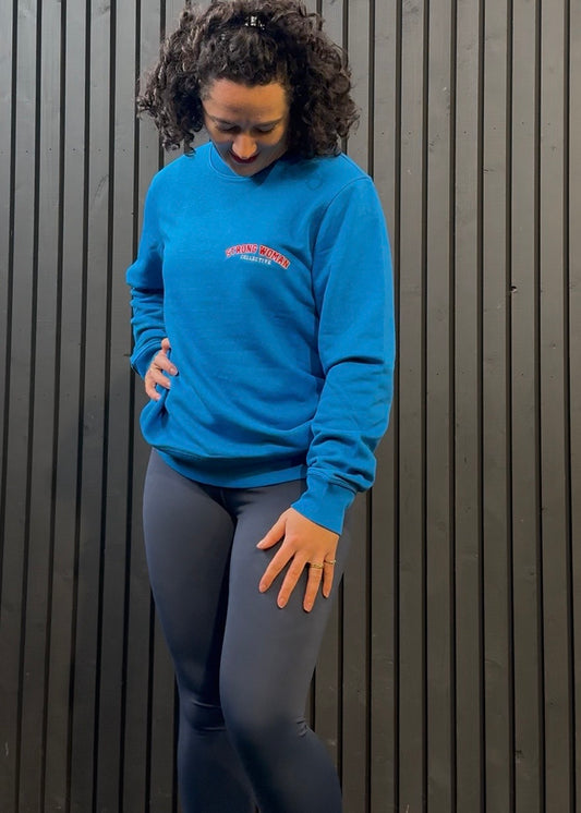 Cobalt blue Light sweatshirt embroidery