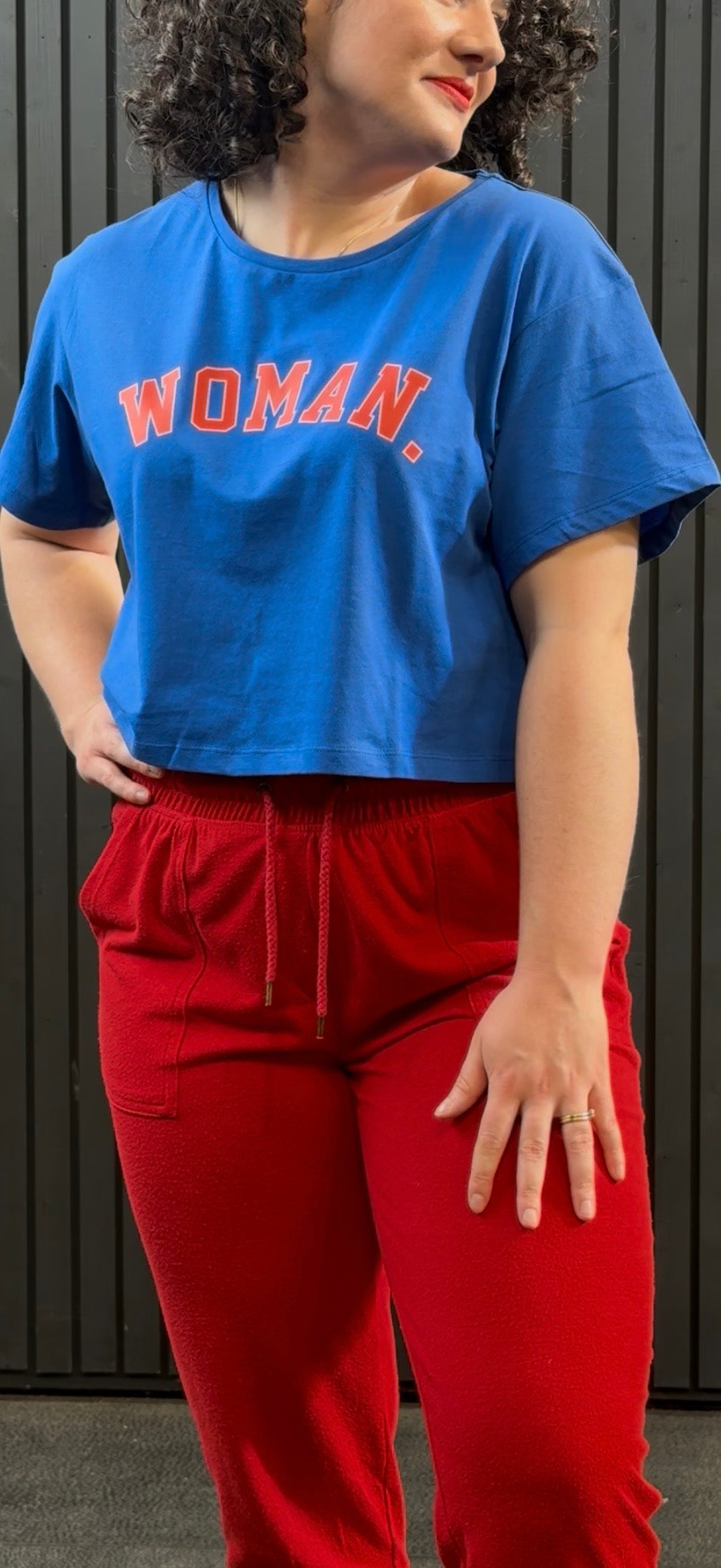 Limited edition WOMAN. Cropped tee