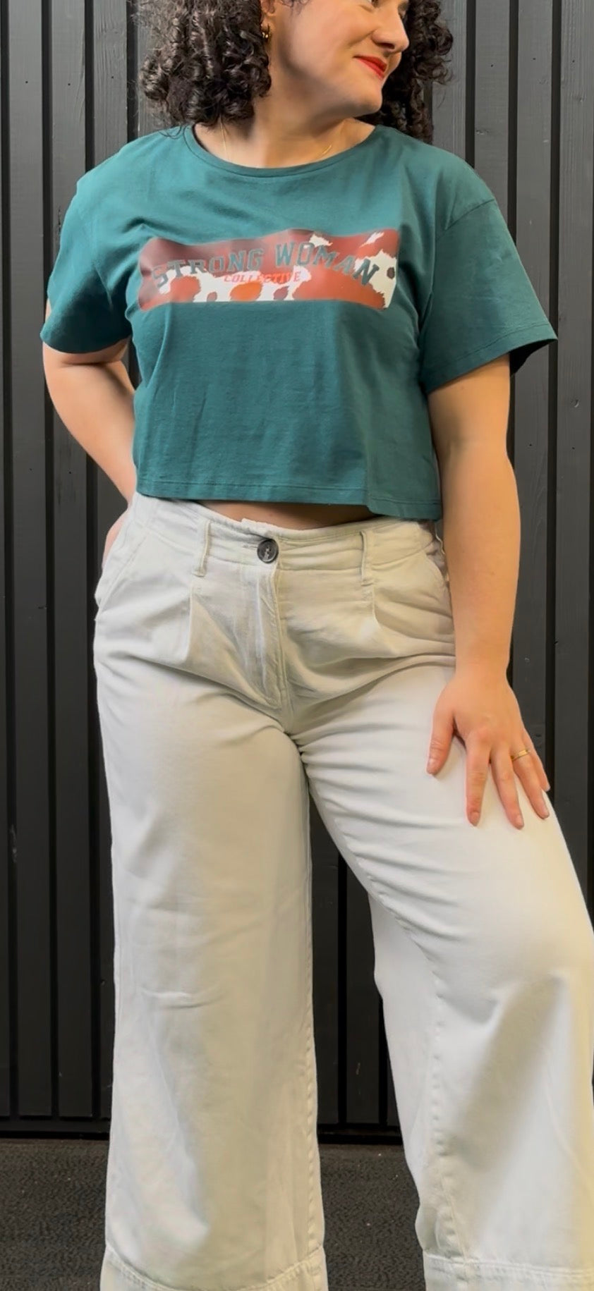 Limited Edition Cow Print Cropped tee