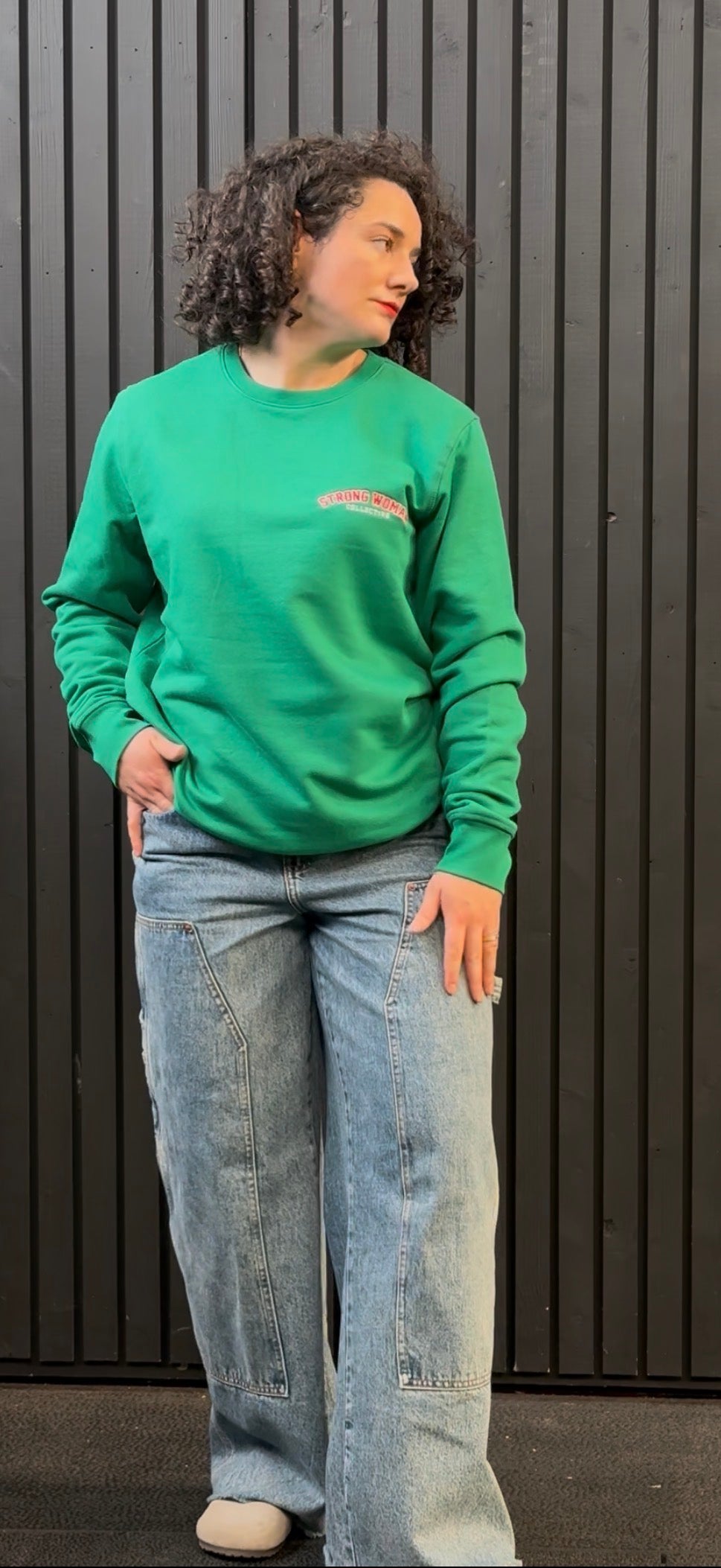Green Light sweatshirt embroidery