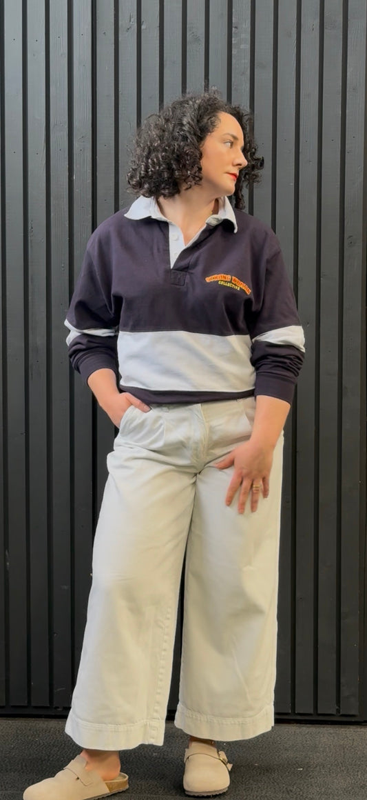 Navy and white Strong Woman Collective Rugby shirt