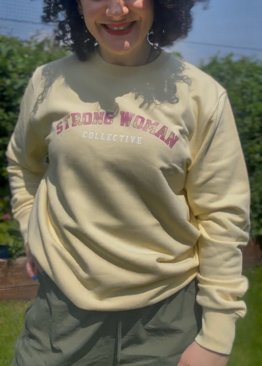 Limited edition Butter yellow with pink and yellow gingham light sweatshirt